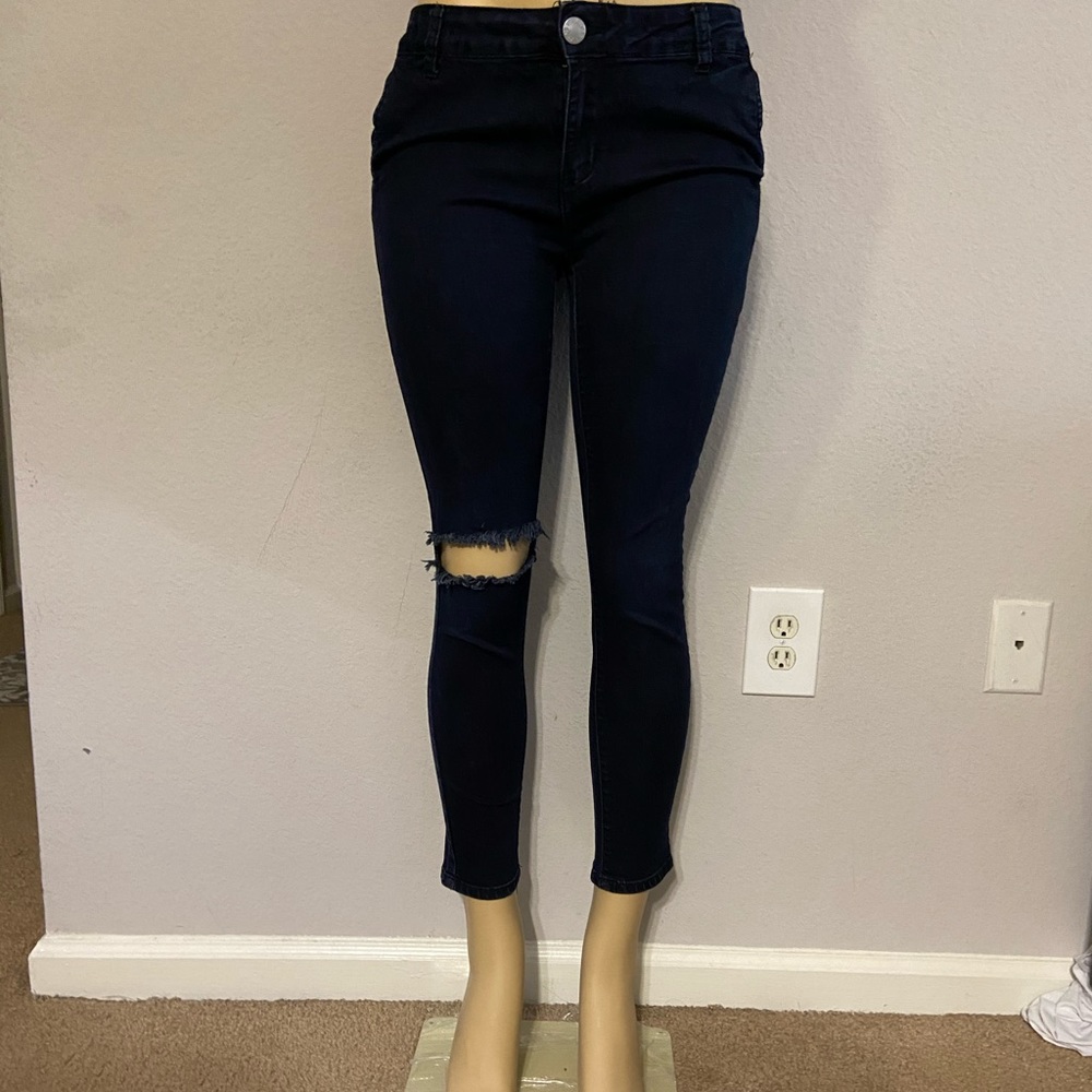 VIP JEANS stretchy blue/black jeans SIZE 13/14